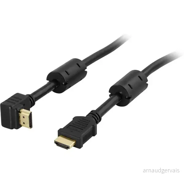 DELTACO HDMI-kabel 2m vinklet – svart v:2729319
