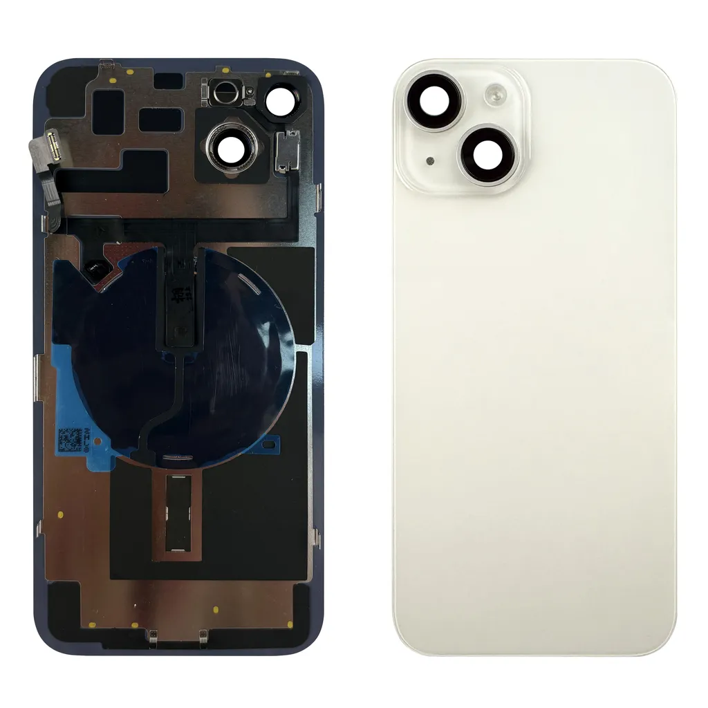 iPhone 14 Plus Bakdeksel med Små Deler (uten logo) – Sølv (Stjerneglans) v:5470220