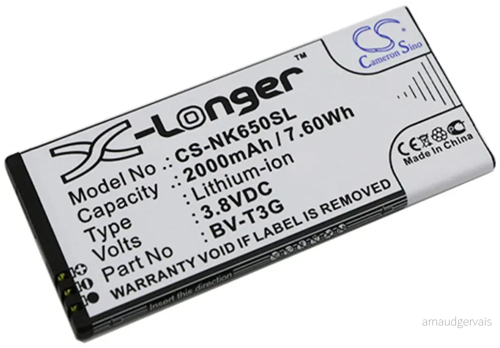 Batteri til BV-T3G for Microsoft, 3.8V, 2000 mAh v:7694398