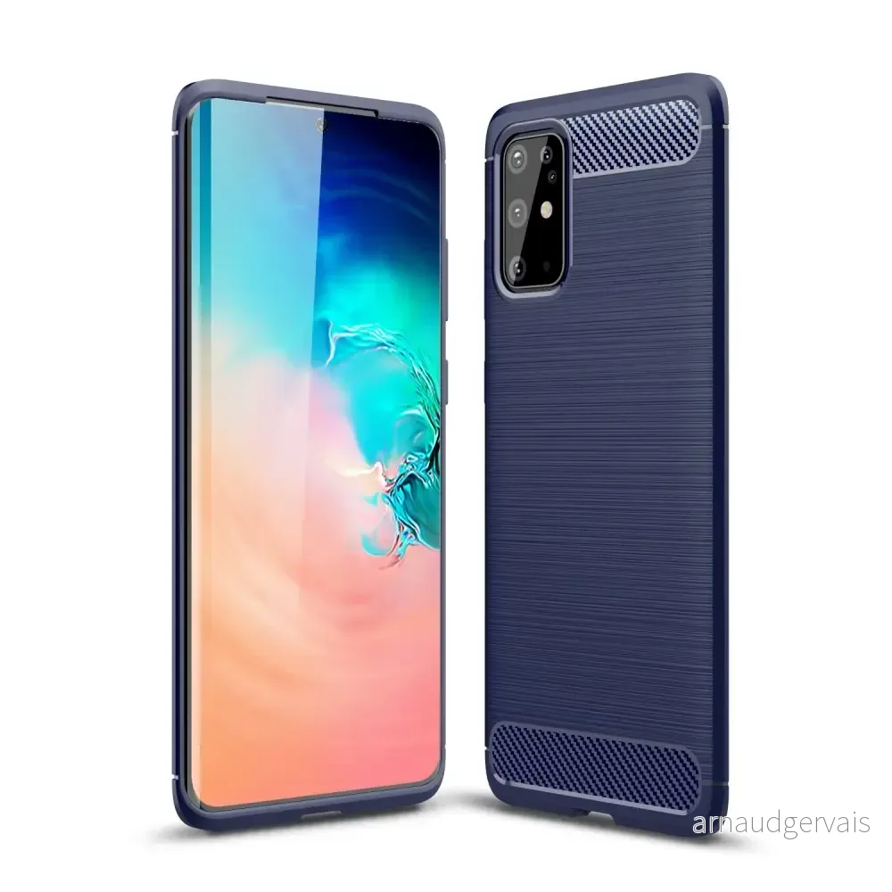 Deksel i Kulfiber-design for Samsung Galaxy S20 Plus – Blå v:4312573