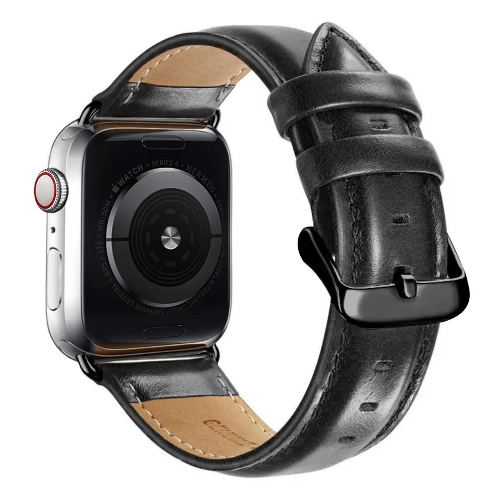 Apple Watch 42/44/46/49mm Klokkereim Skinn – Svart v:4391335 Apple Watch 42/44/46/49mm Klokkereim Skinn – Svart v:4391335