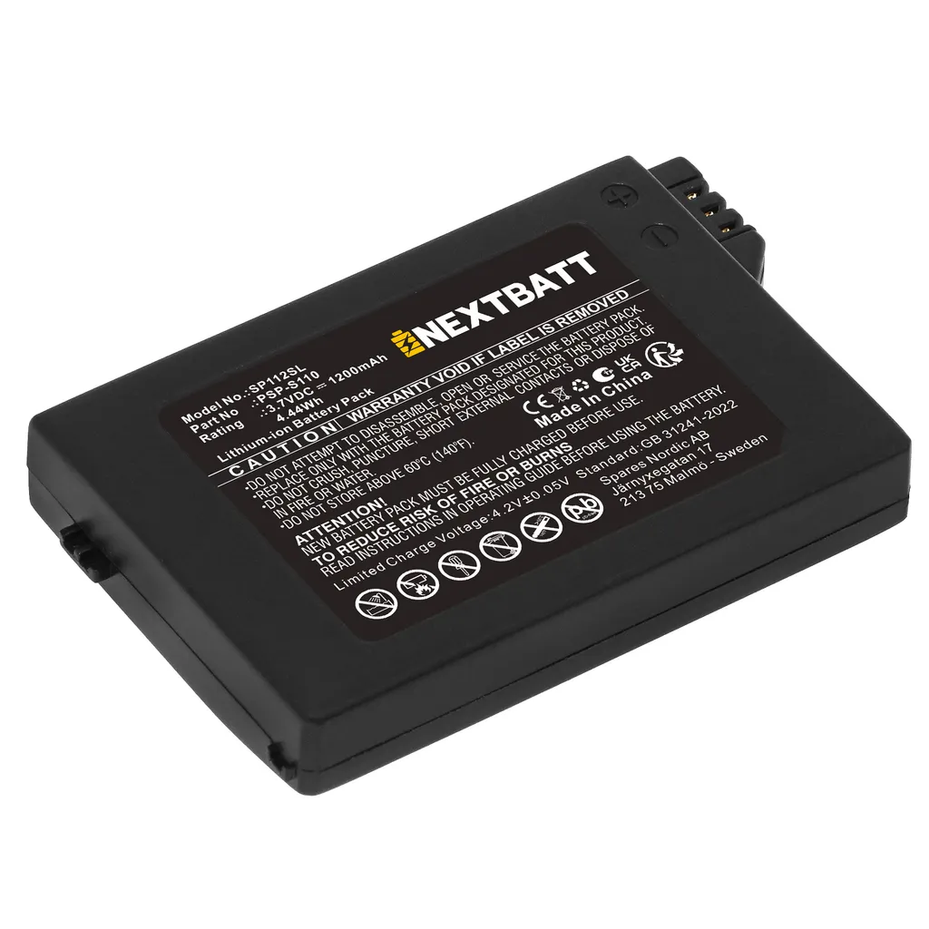 Batteri til Sony PSP-2008, 3,6 (3,7)V, 1200mAh v:5779053