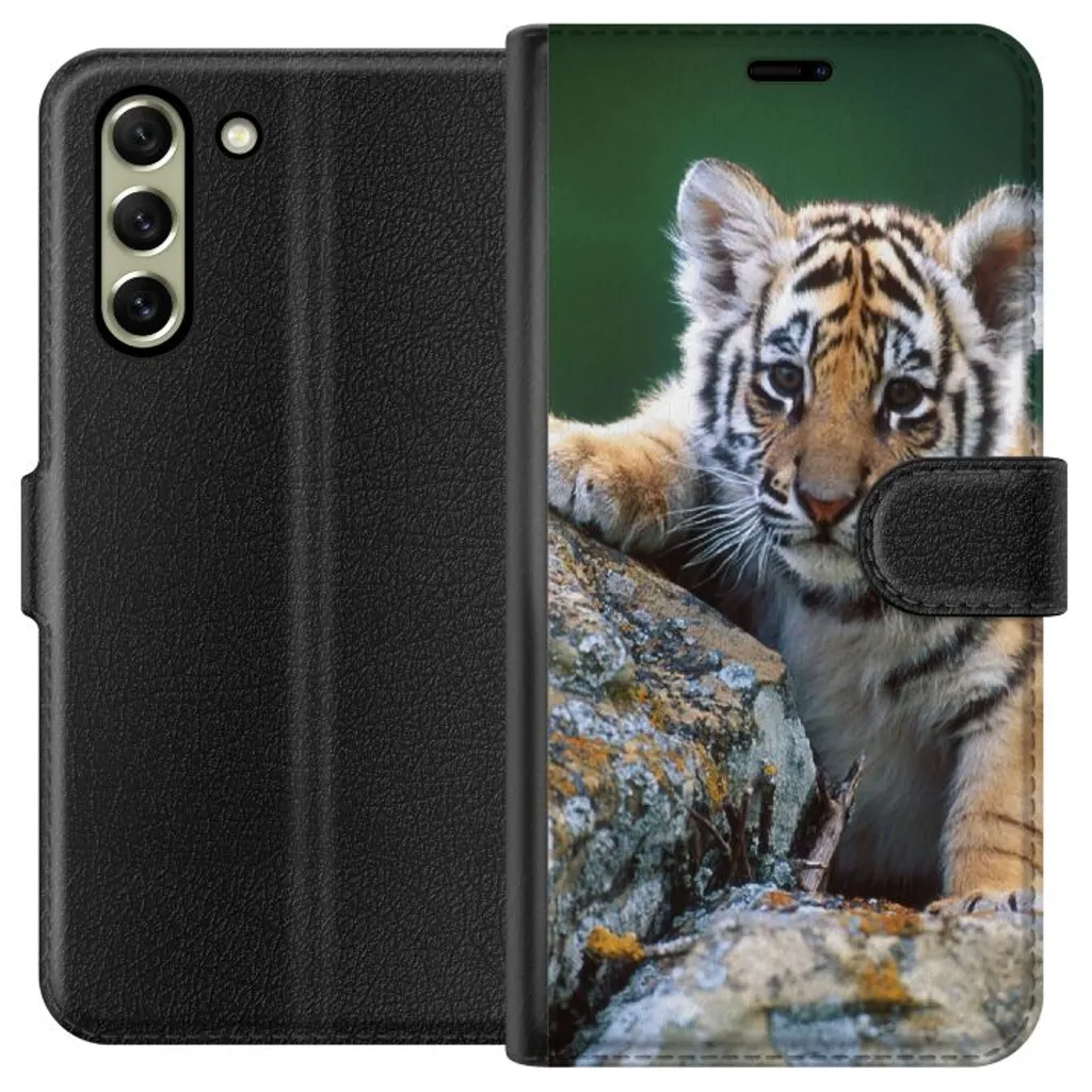 Samsung Galaxy S21 FE 5G Sort Lommebokdeksel Tiger v:9104159