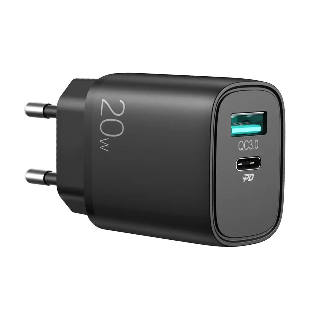SiGN Hurtiglader USB og USB-C, PD og Q.C3.0, 3.5A, 20W – Svart v:3262335