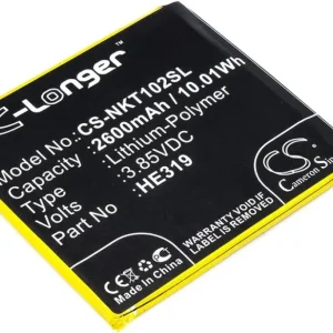 Batteri til Nokia TA-1028, 3.85V, 2600 mAh v:5162307 Batteri til Nokia TA-1028, 3.85V, 2600 mAh v:5162307