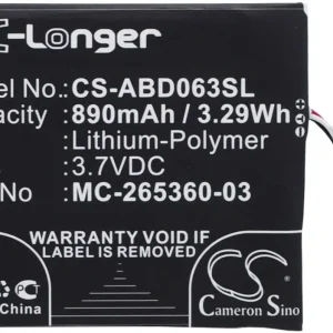 Batteri til Amazon kindle 499, 3.7V, 890 mAh v:2267322