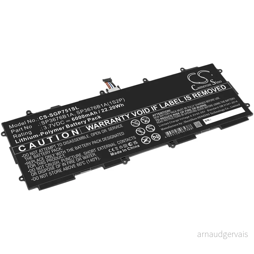 Batteri til Samsung Galaxy Tab GT-P7510, 3,7V, 6000mAh v:4043554 Batteri til Samsung Galaxy Tab GT-P7510, 3,7V, 6000mAh v:4043554