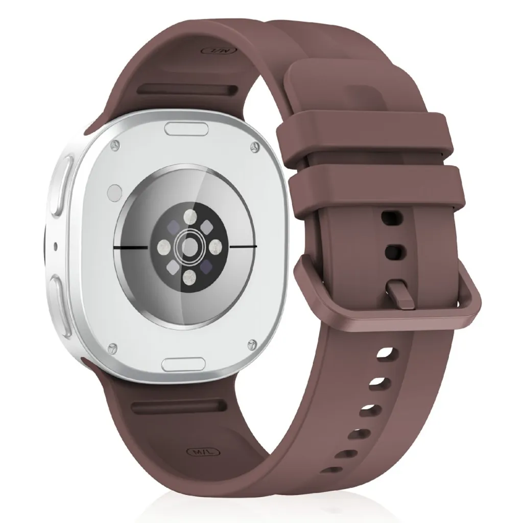 Samsung Galaxy Watch9/8/8 Classic Ensfarget silikon klokkerem L – Brun v:9415102 Samsung Galaxy Watch9/8/8 Classic Ensfarget silikon klokkerem L – Brun v:9415102