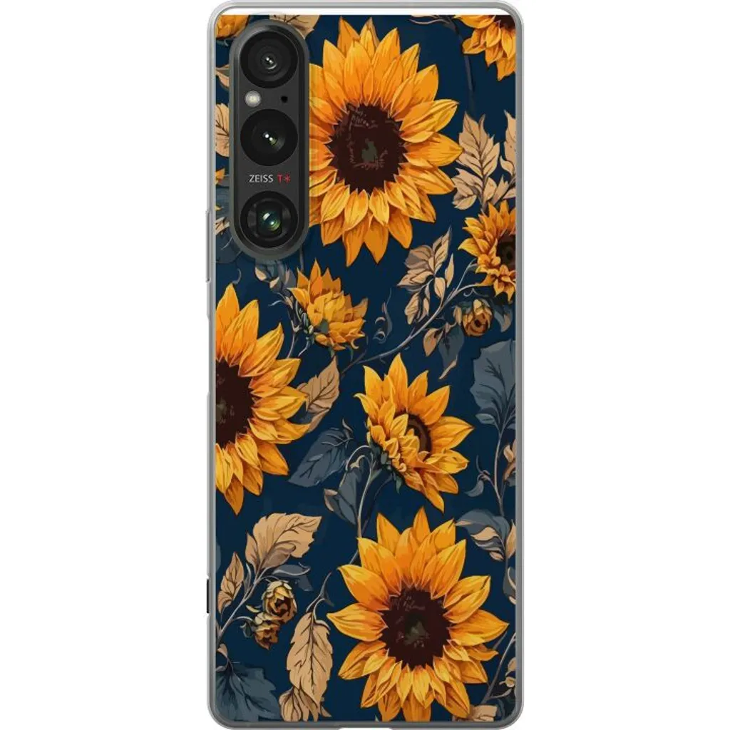 Sony Xperia 1 V Gjennomsiktig Telefondeksel Solrosor v:9830843