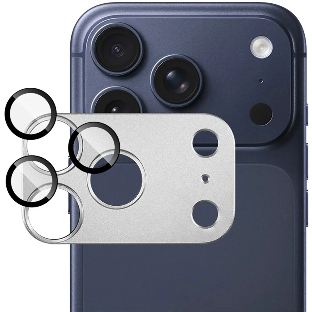 IMAK iPhone 18 Pro linsebeskytter herdet glass/metall – sølv v:3397997 IMAK iPhone 18 Pro linsebeskytter herdet glass/metall – sølv v:3397997