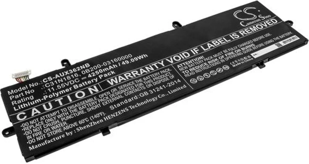 Batteri til Asus ZenBook Flip 13 UX362FA-EL100T, 11.55V, 4250 mAh v:9089695