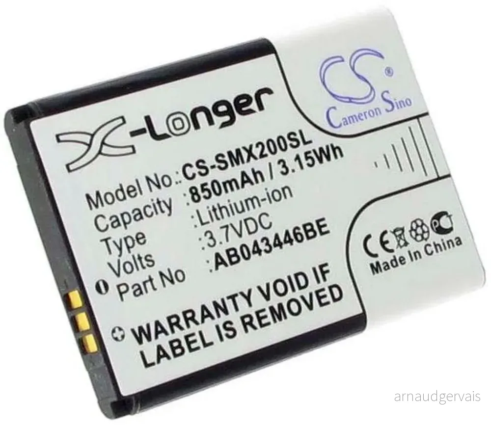 Batteri til Samsung GT-E1360, 3.6V (3.7V), 850 mAh v:3304464