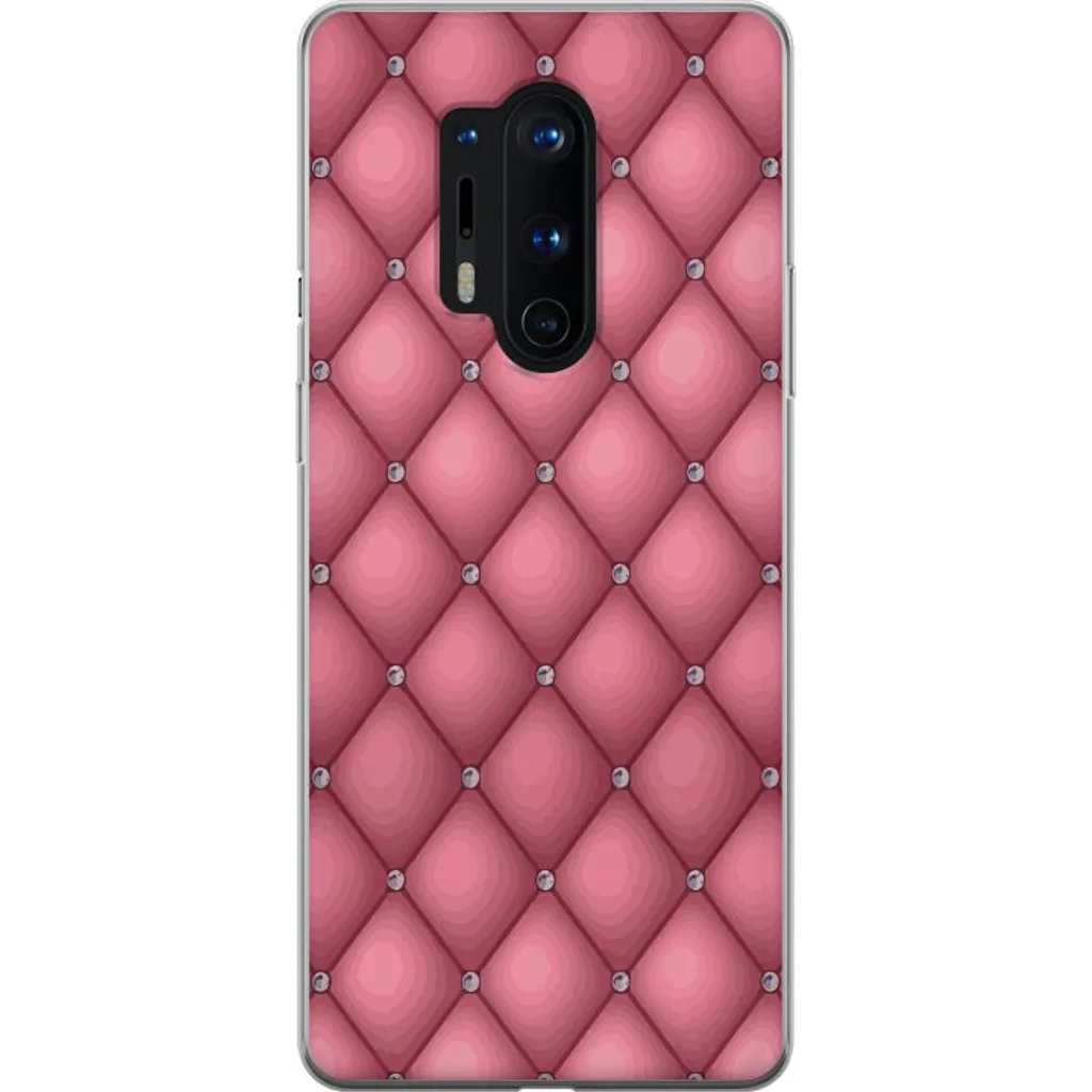 OnePlus 8 Pro Gjennomsiktig Telefondeksel Exklusivt Rosa Mönster v:9445136