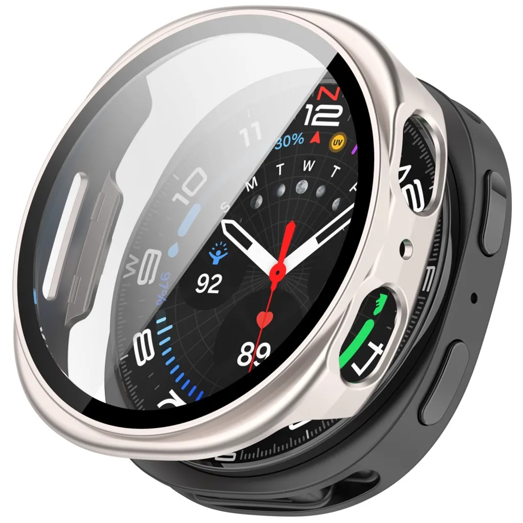 Samsung Galaxy Watch9 40mm Deksel med skjermbeskytter i glass – Starlight v:3522756