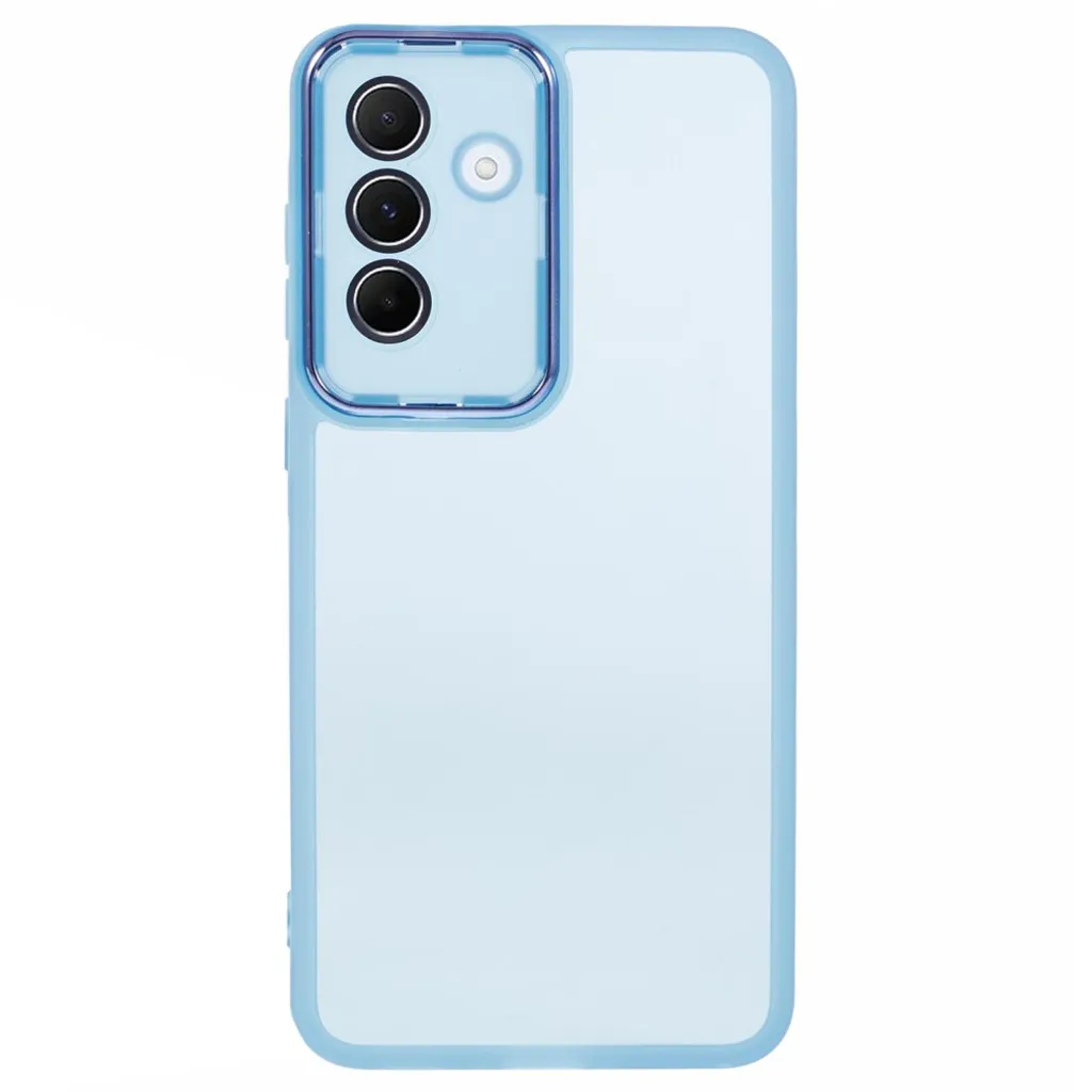 Samsung Galaxy A27 5G Deksel med Elektroplatinert Kameraramme – Transparent Blå v:4165907