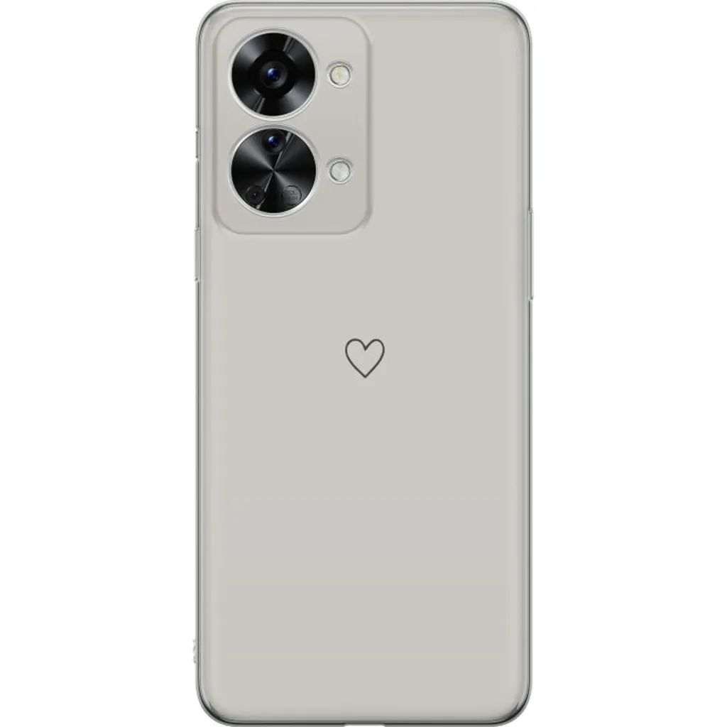 OnePlus Nord 2T Gjennomsiktig Telefondeksel Grått hjärta v:6497728