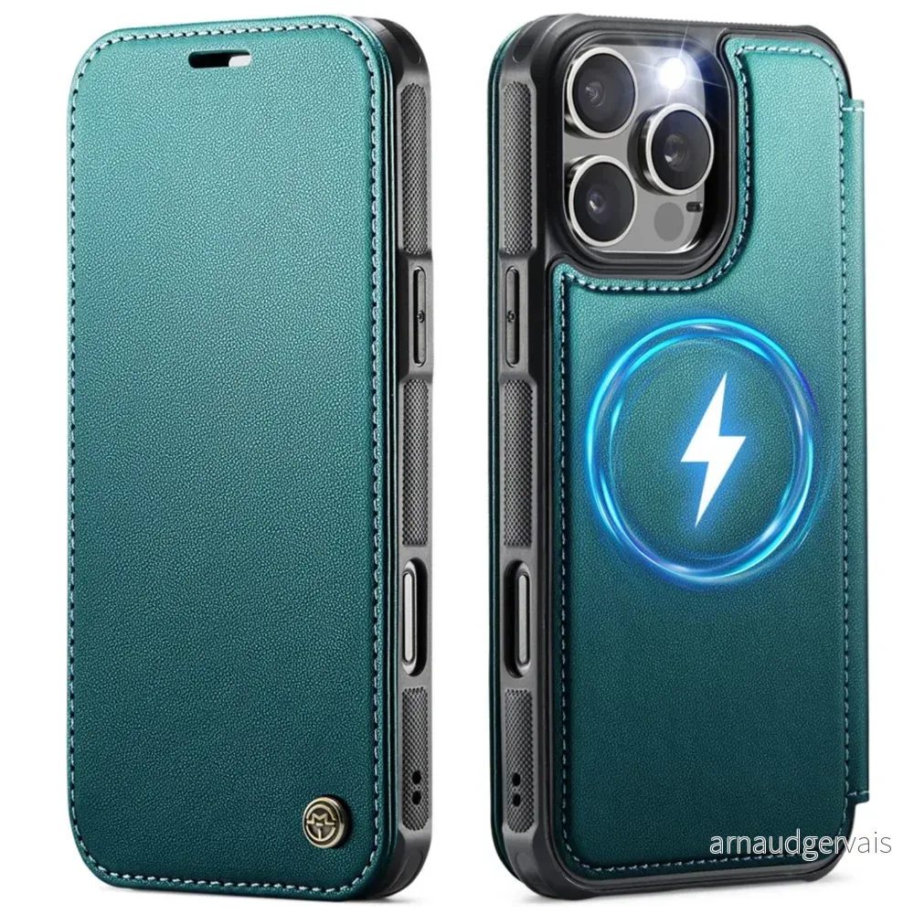 CASEME 053 iPhone 16 Pro Max Lommeboketui MagSafe RFID Blokkerende – Turkis v:8064822