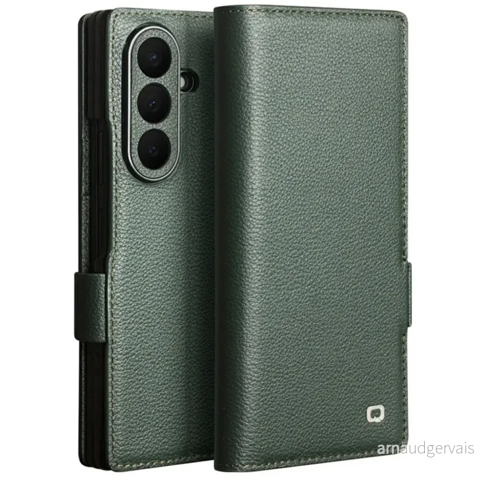 QIALINO Samsung Galaxy Z Fold8 Ultra Lommeboketui i ekte skinn – Grønn v:3610912